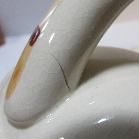 vtg stackable teapot creamer sugar all in one tea set checkered vine decor Japan - Picture 9 of 9